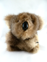 Plush Koala extra fluffy 8&quot; Tall Unique long fluffier fur glass eyes Fluff ball - £21.49 GBP