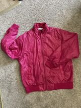 VTG IZOD CLUB Women Pink Nylon Zip-Up Windbreaker Jacket Large - $21.23