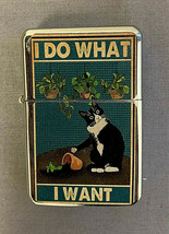 I Do What I Want Cat Flip Top Dual Torch Lighter Wind Resistant - £13.19 GBP