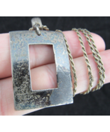 vintage MID CENTURY necklace GEOMETRIC rectangle jewelry pendant ESTATE ... - $707.93 MXN