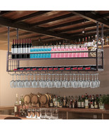 VEVOR Ceiling-Mounted Bar Wine Rack Wine Glass Hanging Rack 46.9x11.8in ... - £115.28 GBP