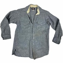 VTG RETRO 40/50s Woolrich Gray Flannel Wool Shirt Shell Buttons Sz 15 De... - $1,155.70 MXN