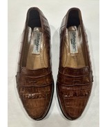 Belvedere Florence Genuine Crocodile Kiltie Penny Loafers 10.5M Italy - €255,33 EUR