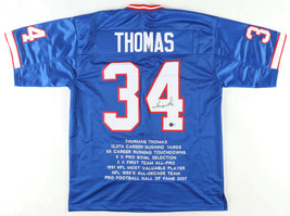 Thurman Thomas Signed Career Highlight Stat Jersey (Beckett) - £151.05 GBP