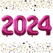 42 Inch 2024 Foil Number Balloons For 2024 New Year Eve Festival Party Supplies  - £20.43 GBP