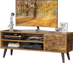 Retro TV Stand with Storage for TVs up to 55 In - £92.21 GBP