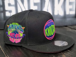 Mitchell &amp; Ness Color Bomb Dynasty Knicks 50th Black/Pink Fitted Hat Men 7 1/2 - £26.16 GBP