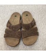 Earth Origins Size 6M  Sandals Women&#39;s Selbe Slide Brown Suede Welltek C... - $35.71 CAD