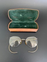 Antique Bausch &amp; Lomb 12K Gold Filled Windsor Eyeglasses Spectacles Frame w Case - £74.70 GBP