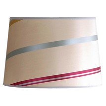 12x14x9.5 Juliette Striped Raw Silk Drum Shade - £14.90 GBP