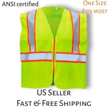 Safety Vest Hi-Vis Reflective Maximum Visibility Adjustable One Size Fits Most - £10.39 GBP