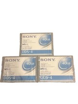 Lot Of 3 Brand New Sony DGD150P Dds 4 Data Cartridge Tape 40gb. - £10.30 GBP