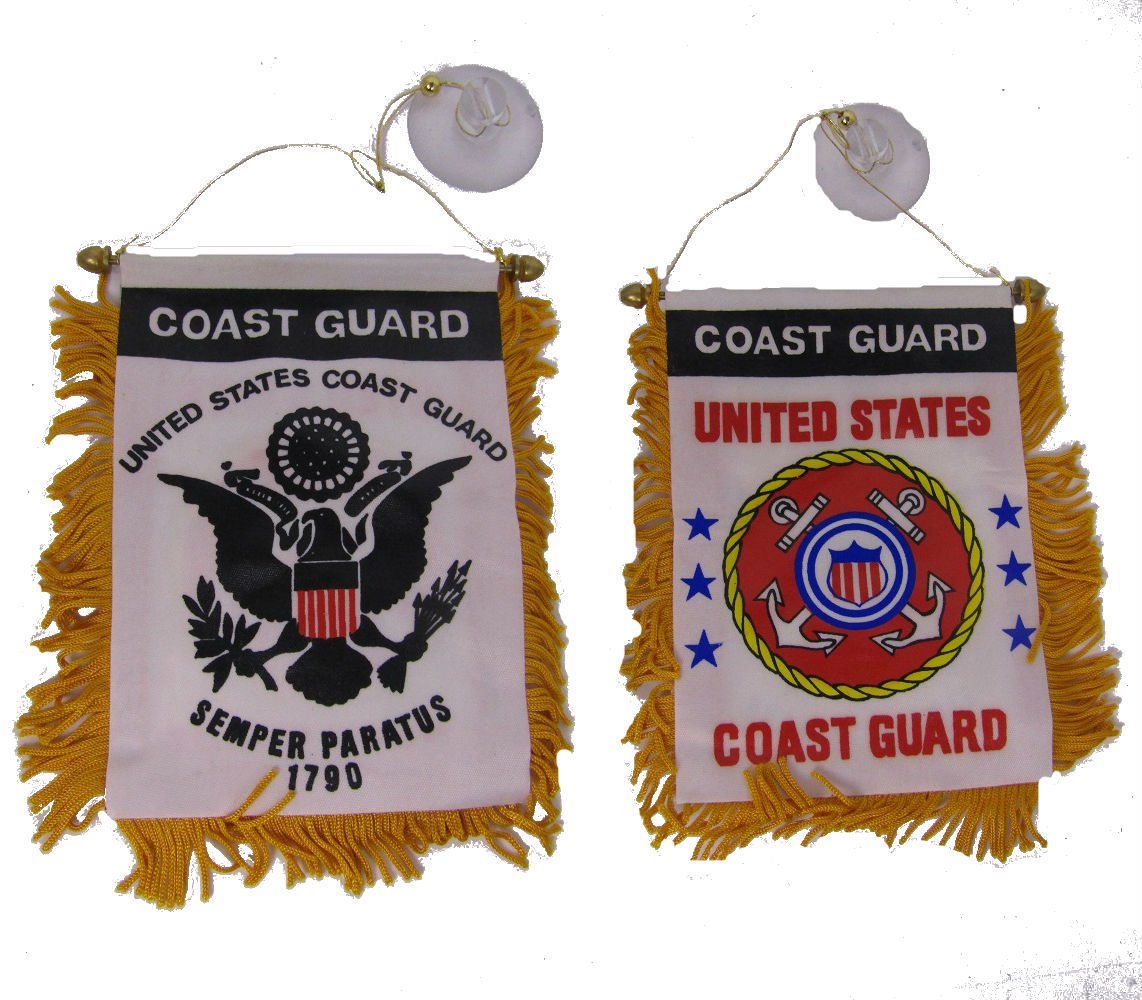 USCG Coast Guard Double Sided Mini Flag 4&quot;x6&quot; Window Banner w/suction cup - $2.88