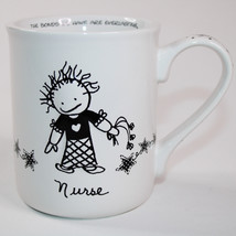 NURSE Coffee Mug White &amp; Black Marci Enesco Children Of The Inner Light 2003 Cup - £8.93 GBP