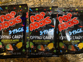 Pop Rocks Popping Candy Flavors Strawberry Watermelon Tropical Punch Three 3 Pks - £13.55 GBP