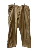 Wrangler Mens 42x30 Fleece Lined Workman Canvas Work Pants Khaki Outdoor - $16.05