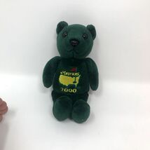 2000 Masters Augusta National Golf Tournament Green Teddy Bear Beanie Ba... - $59.99