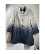 Nordstrom Wool Blend Black Gray Swing Jacket Coat Lined 3/4 Sleeve Women... - $1,641.07 MXN