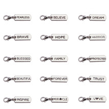 5 Clip on Word Charms Inspirational Jewelry Antiqued Silver Assorted Lot Tags - £3.12 GBP