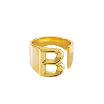 Custom 18K Gold Plated Rings Jewelry Personalized Initial Letter Alphabet Adjust - £19.98 GBP
