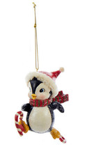 Ksa Skating Penguin w/ Candy Cane Skates &amp; RED/GREEN Scarf Xmas Ornament Style 1 - £10.14 GBP