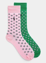 Polo Ralph Lauren Set of 2 Print Socks Pink / Green - £35.69 GBP