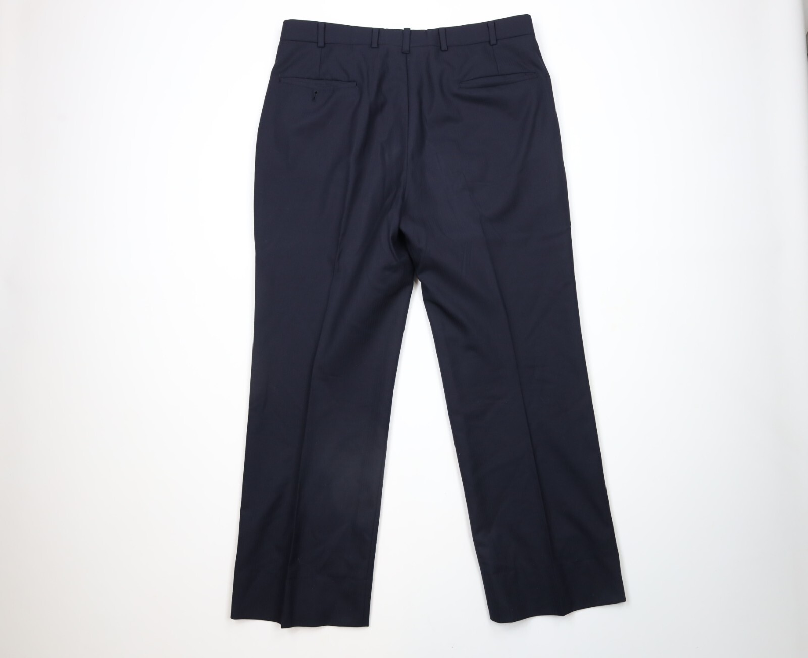Vtg 80s Hickey Freeman Boardroom Mens 44R 2 Piece Wool Suit Navy Blue 36 Pants Item image 15