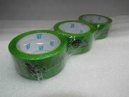 QTY3 Shipping 2&quot; Grn Ebay Packaging Tape 2MILTHK 75YRD Ea Heavy Duty Poly Vinyl - £10.01 GBP