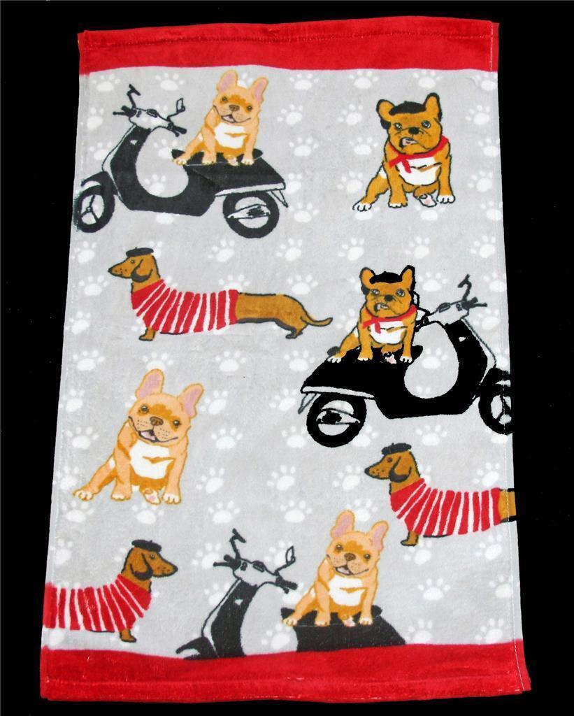 Kassafina Dachshunds &amp; French Bulldogs Dogs Vespas Paw Prints Grey HAND ... - $14.99