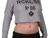 Young &amp; Reckless Women&#39;s Crooked No #86 Heather Gray Long Sleeve Crop To... - £14.30 GBP