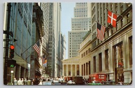 Financial District NY City Flags Broadway Federal Hall Mike Roberts Post... - $19.34