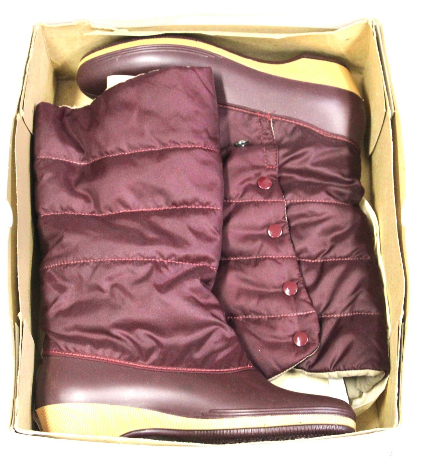 Vintage Aigner Burgundy Snow boots size 9 NIB Womens 1980s Quilted Shaft Item image 2