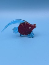 Vintage Italian Hand Made Blown Art Glass Angel Fish Red Made In Italy - $26.86
