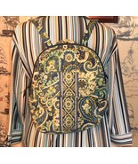 Vera Bradley Green &amp; Blue Floral Paisley Backpack Bag - $40.00