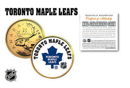 TORONTO MAPLE LEAFS NHL Hockey 24K Gold Plated Canadian Quarter Coin *LI... - $8.56