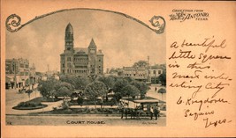 Greetings From San Antonio TEXAS-COURT HOUSE- Udb Pre 1908 Postcard Bk 53 - £5.45 GBP