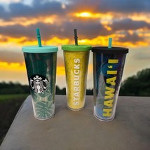 Lot Of 3 Starbucks Tropical + Pineapple + Hawaii  Travel Tumbler Cold Cu... - $35.73
