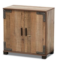  Baxton Studio Cyrille Farmhouse Rustic Wood 2-Door Shoe Cabinet Furniture - $139.00