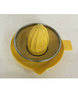 vintage plastic citrus juicer reamer with screen pour spout handle yello... - $19.75