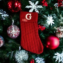 Holiday Time 19&quot; Knit Monogram Christmas Stocking, Letter &quot;G&quot; Red White ... - £13.83 GBP