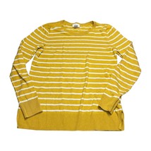 Old Navy Sweater Girls XS Yellow White Striped Ribbed Classic Fit Long Sleeve - £14.01 GBP