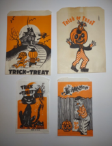 Halloween Candy Bags 4 Goblin Man Black Cat Witch Anthropomorphic Haunted House - £15.31 GBP