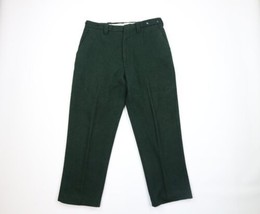 Vintage 70s Streetwear Mens 34x29 Distressed Heavyweight Wool Mackinaw P... - £85.34 GBP