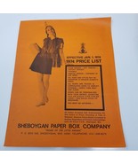 Sheboygan Paper Box Company Price List Catalog 1974 Home of the Little I... - $23.70