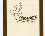 Connors Casual Dining Menu 1641 Parkway Sevierville Tennessee 1990&#39;s - £13.91 GBP