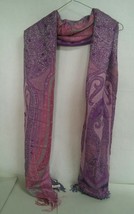 Large Collection Eighteen 18 Scarf Purple Dark Pink Rayon &amp; Poly Blend - £12.01 GBP