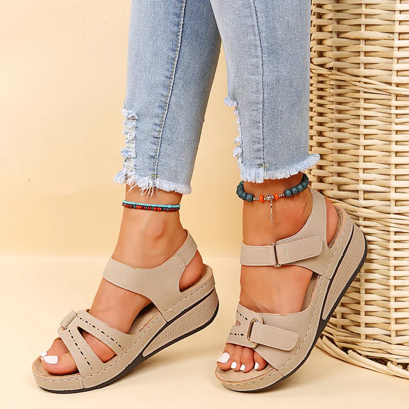 2024 New Thick Bottom Rome Sandals Womens Soft Lightweight Slip on Open Toe Ankl - £41.13 GBP