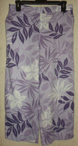 Excellent Womens Alfred Dunner Lilac W/ Floral Pull On Capri Pants Size 10 - £18.34 GBP