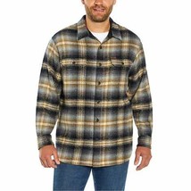 Orvis Flannel Shirt Mens Medium Black Beige Plaid Side Seam Pockets Cott... - £24.12 GBP