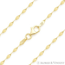 2.2mm Coffee Link Sterling Silver 14k Yellow Gold-Plated Mirror Chain Necklace - £12.61 GBP+